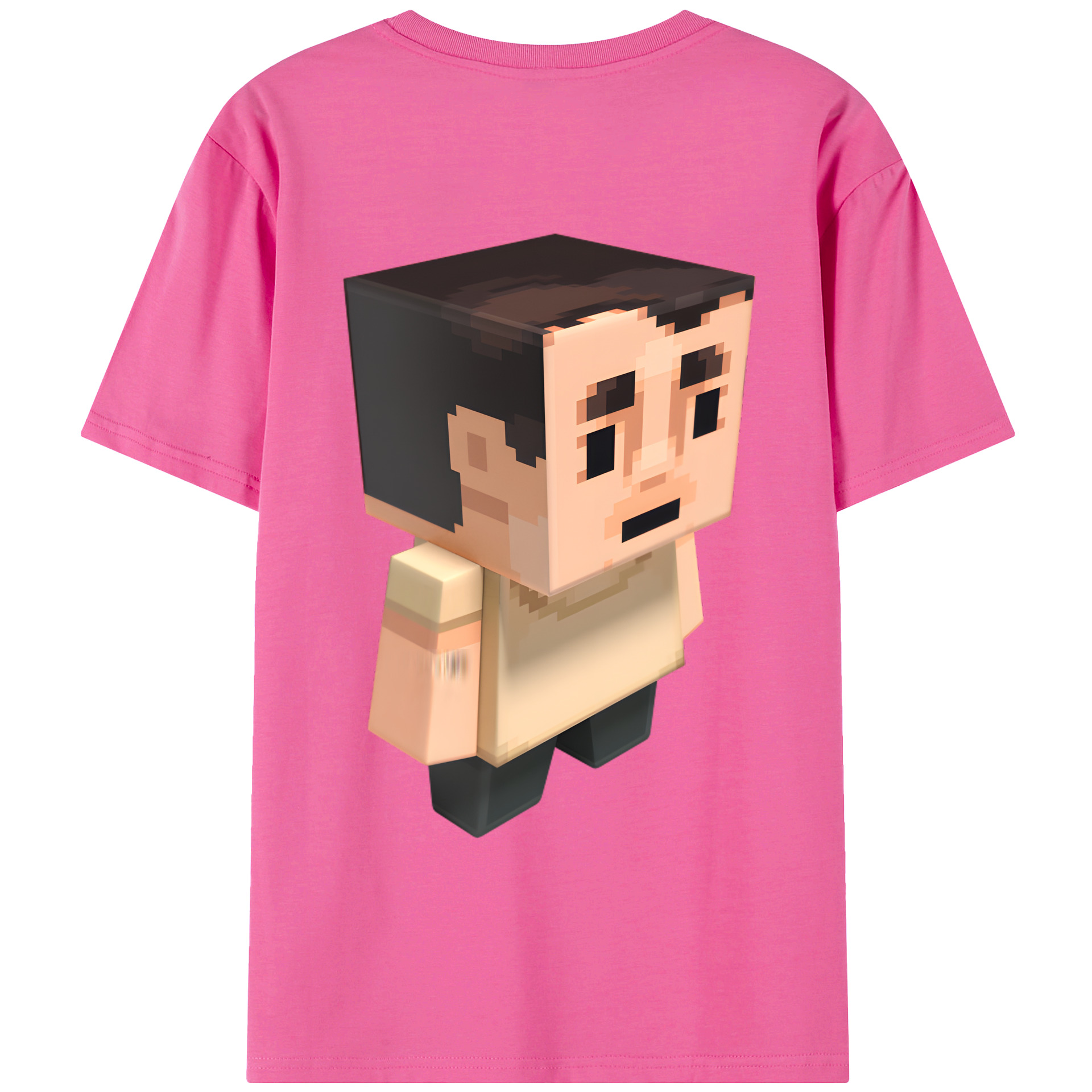 （画像用） マインクラフト ブロックの世界 Minecraft MC Block world レディース半袖Tシャツ(バックプリント)